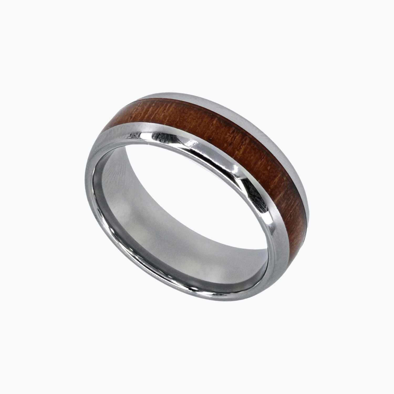 Wood Rings, Koa Wood Wedding Bands, 2 Piece Set Black Tungsten