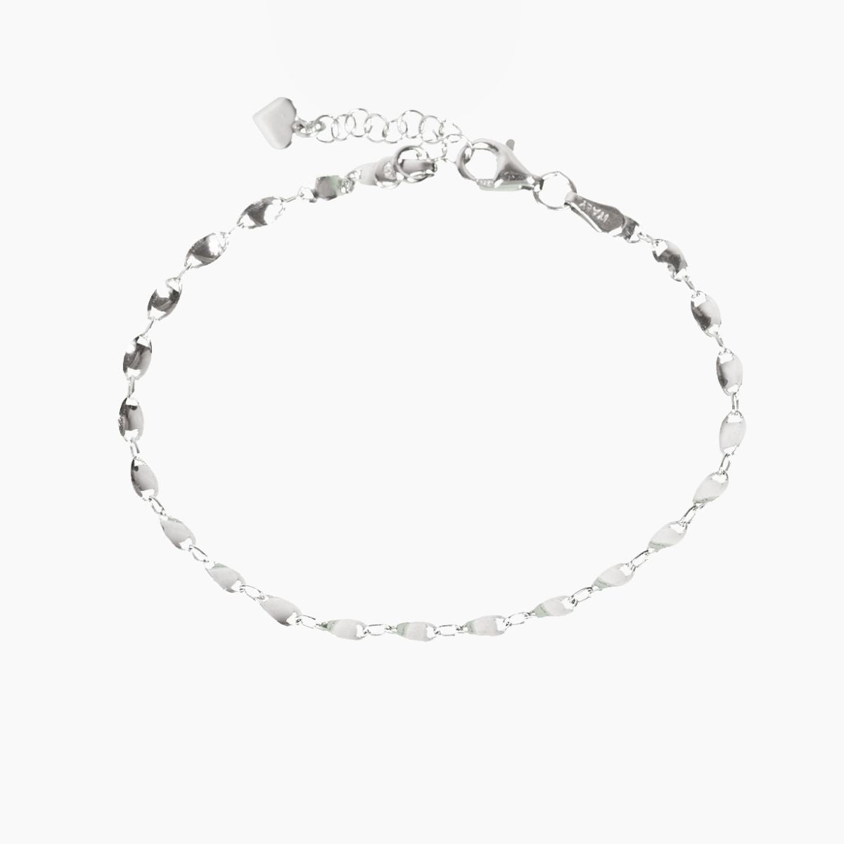 Petit CD Bracelet Silver-Finish Metal with White Crystals