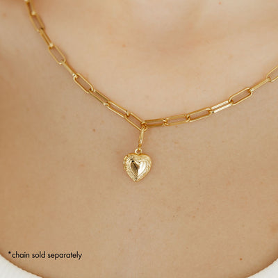 Heart Locket Charm (Gold)