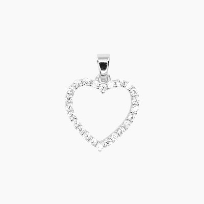 CZ Small Open Heart Pendant (Silver)