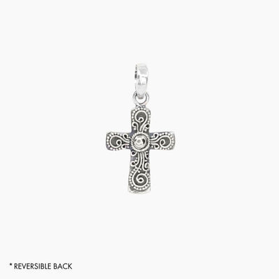 Bali Cross Pendant with Reversible Silver/Gold Detail