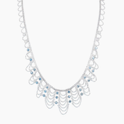 Silk Collection Crown Necklace with Blue Topaz Accents