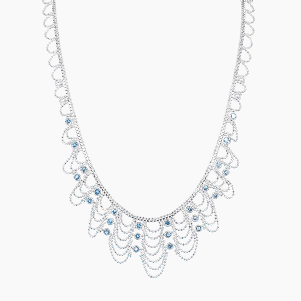 Silk Collection Crown Necklace with Blue Topaz Accents