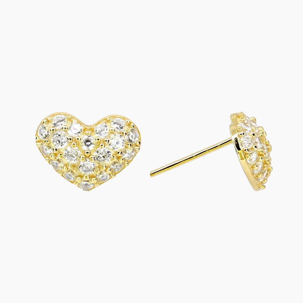 Crystal Collection Earrings Gold Valentina Pave Heart Earrings (Gold)