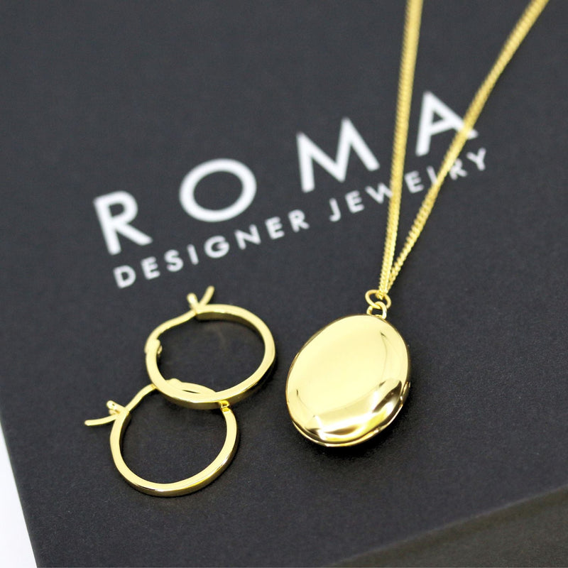 Crystal Collection Necklaces Roma Oval Locket Necklace (Gold)