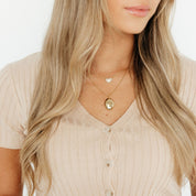 Crystal Collection Necklaces Valentina Pave Heart Necklace (Gold)