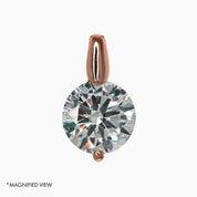 Crystal Collection Pendants 2.00 Carat Brilliant CZ Solitaire Pendant in Rose Gold Overlay