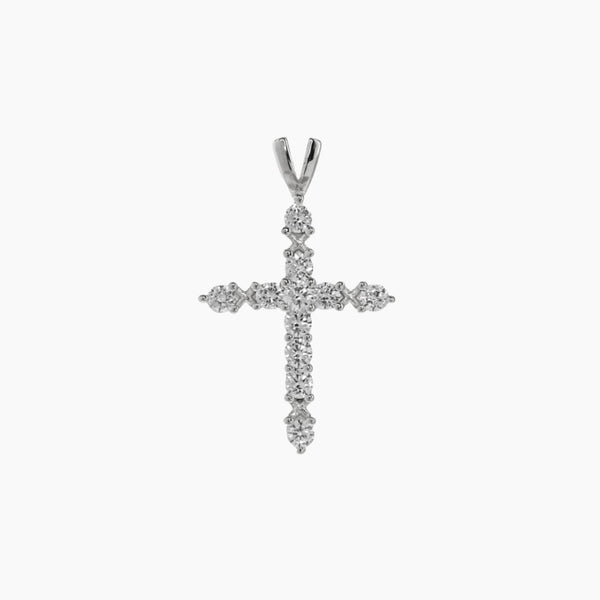 Crystal Collection Pendants CZ Cross Pendant in Sterling Silver