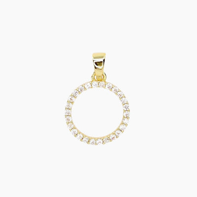 Crystal Collection Pendants CZ Small Circle Pendant - Gold