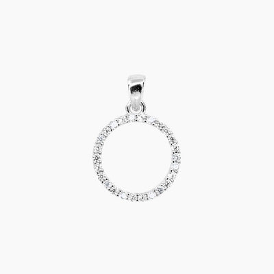 Crystal Collection Pendants CZ Small Circle Pendant (Silver)