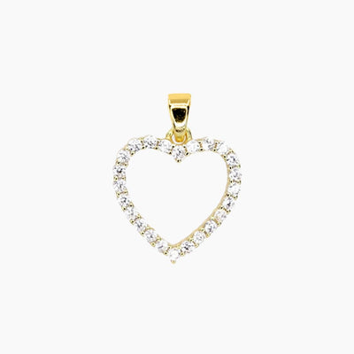 Crystal Collection Pendants CZ Small Open Heart Pendant - Gold