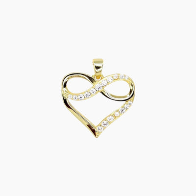 Crystal Collection Pendants Forever Love CZ Heart and Infinity Pendant (Gold)