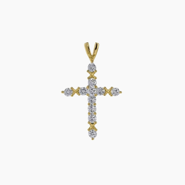 Crystal Collection Pendants Pendant Brilliant CZ Cross (Gold)