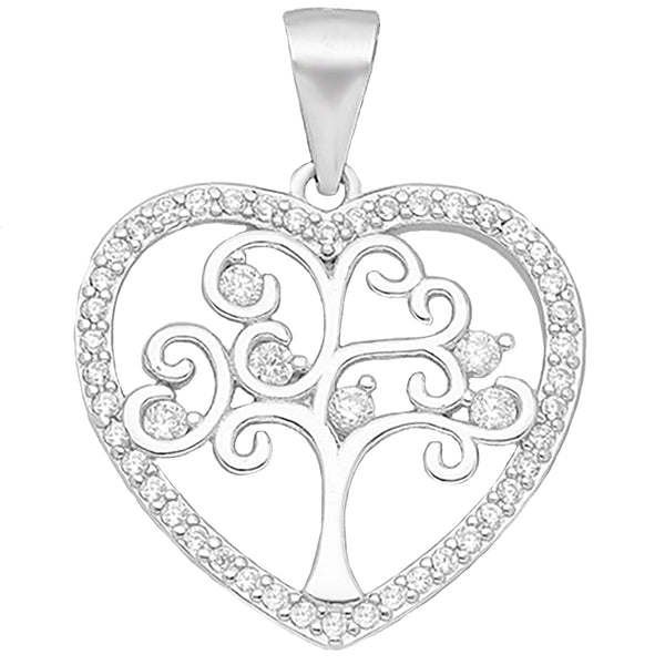 Crystal Collection Pendants Pendant Heart Tree of Life CZ Pendant