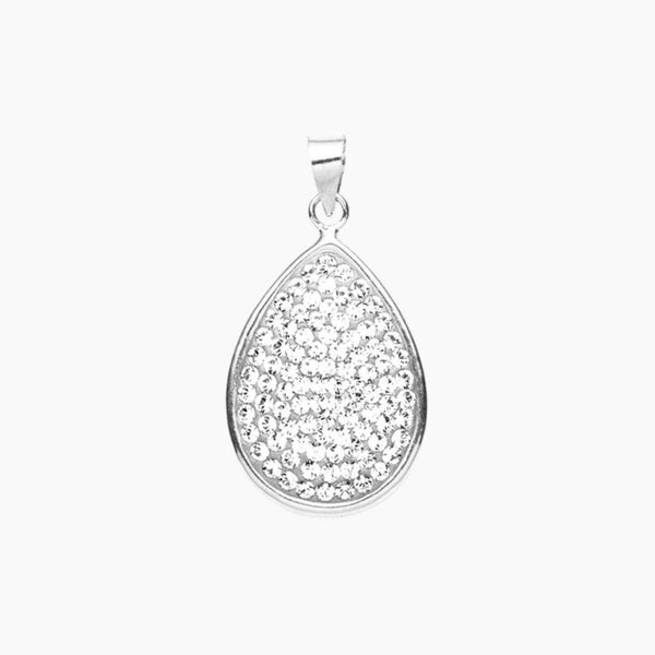 Crystal Collection Pendants Pendant Pave Swarovski Crystal Teardrop Pendant (Silver)