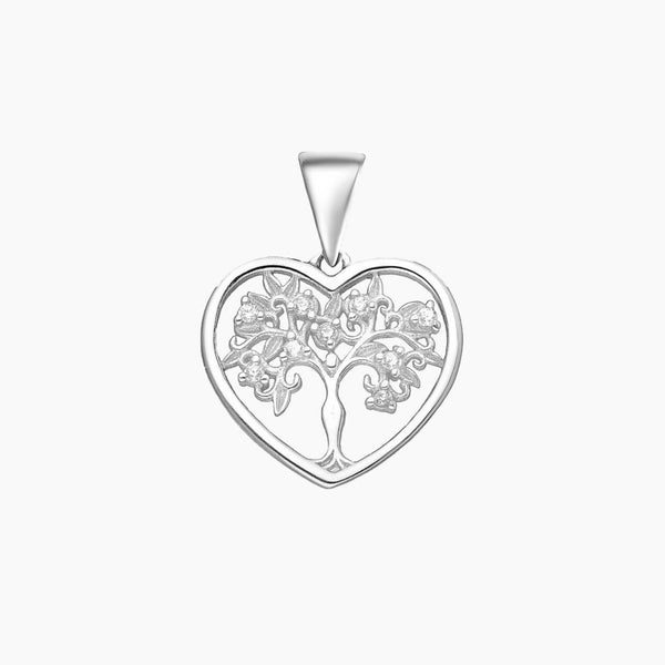 Crystal Collection Pendants Pendant Small Heart Tree of Life CZ Pendant