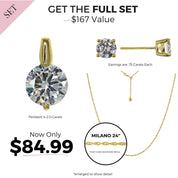 Crystal Collection Sets Gold Roma Adjustable CZ Necklace &Earring Set