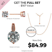 Crystal Collection Sets Rose Gold Roma Adjustable CZ Necklace &Earring Set