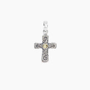 David Beck Bali Pendants Bali Cross Pendant with Reversible Silver/Gold Detail