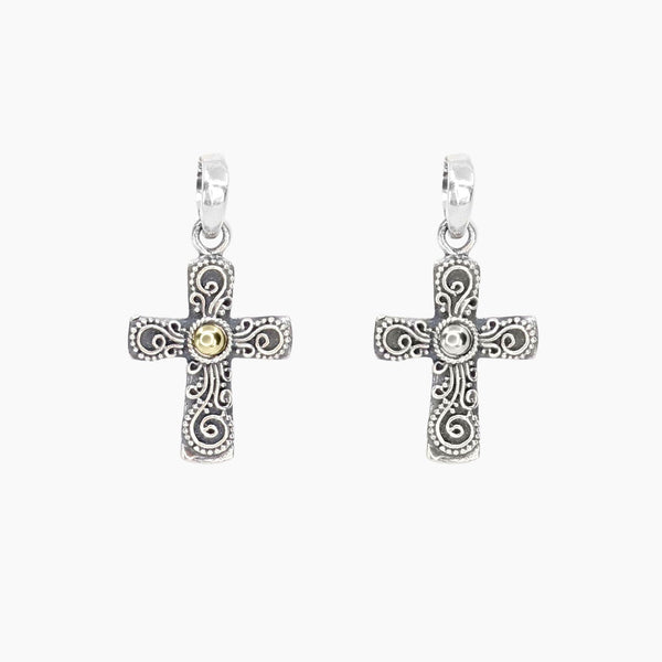 David Beck Bali Pendants Pendant Bali Cross Pendant with Reversible Silver/Gold Detail