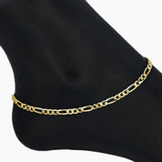 Eros Milano Anklets Figaro Chain Anklet - Gold