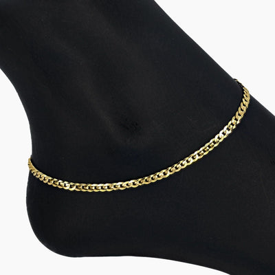 Eros Milano Anklets Valente Curb Chain Anklet - Gold