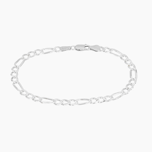 Eros Milano Bracelets 7"Silver Figaro Sterling Silver Unisex Bracelet