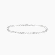 Eros Milano Bracelets 8"Silver Figaro Sterling Silver Unisex Bracelet