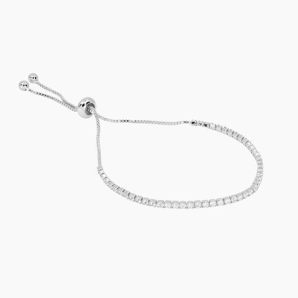 Grace Blooms Bracelets Silver Tennis Bracelet (Silver)