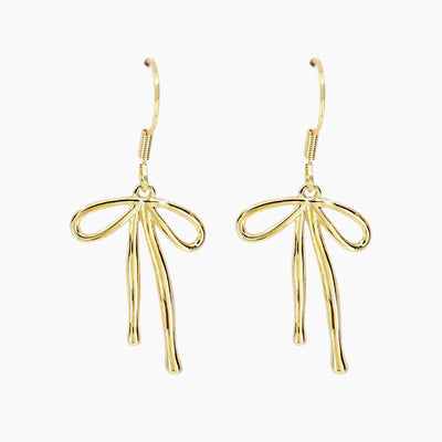 Grace Blooms Earrings Bow Dangle Earrings (Gold)