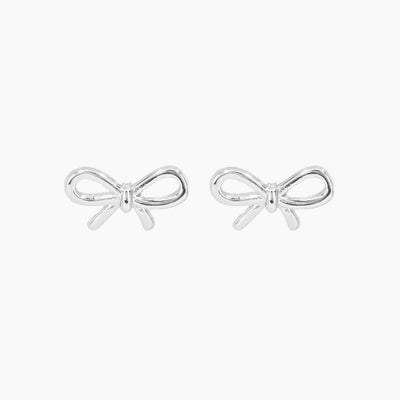 Grace Blooms Earrings Bow Stud Earrings (Silver)