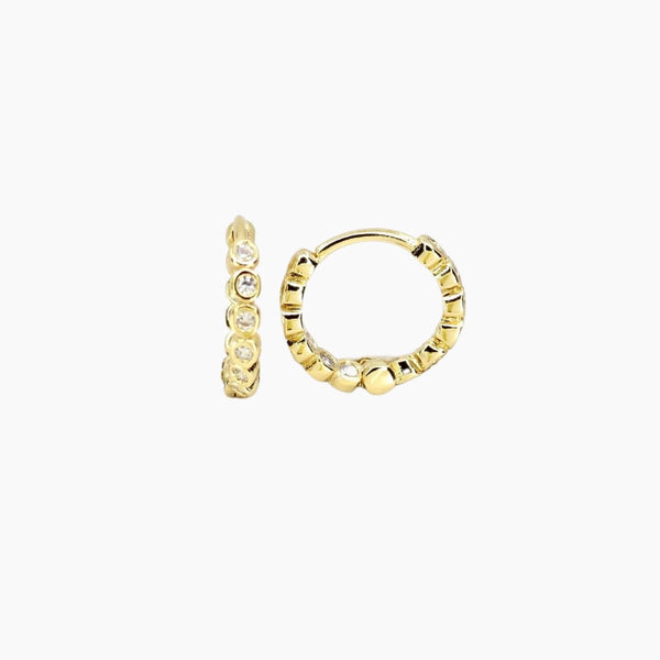 Grace Blooms Earrings Gold Charlotte CZ Hoops (Gold)