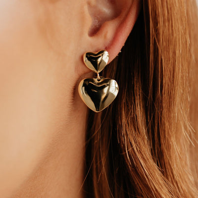 Grace Blooms Earrings Mabel Heart Earrings (Gold)