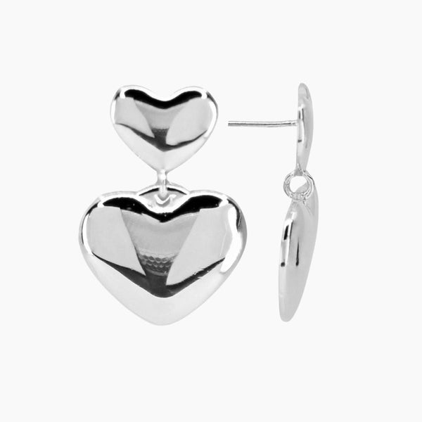 Grace Blooms Earrings Mabel Heart Earrings (Silver)