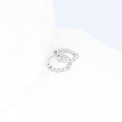 Grace Blooms Earrings Silver Charlotte CZ Hoops (Silver)