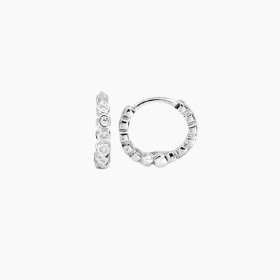 Grace Blooms Earrings Silver Charlotte CZ Hoops (Silver)