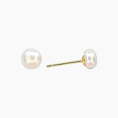 Masami Pearls Earrings Gold Freshwater Pearl Stud Earrings