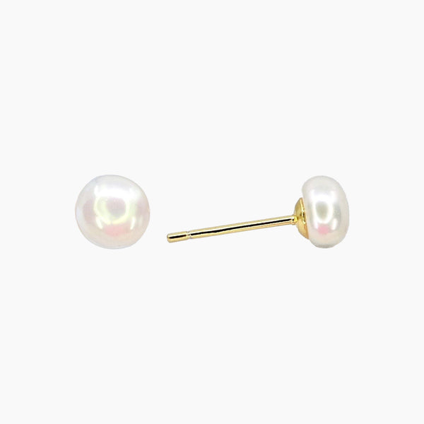 Masami Pearls Earrings Gold Freshwater Pearl Stud Earrings