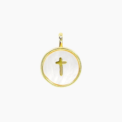 Masami Pearls Pendants Mother of Pearl Cross Pendant (Gold)