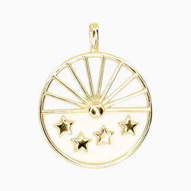 Masami Pearls Pendants Mother of Pearl Sun &Stars Pendant (Gold)