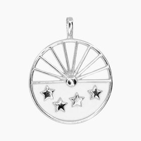 Masami Pearls Pendants Mother of Pearl Sun &Stars Pendant (Silver)