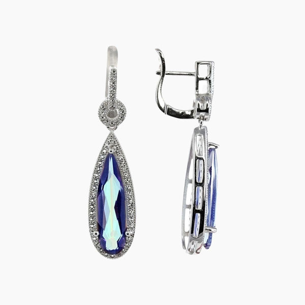 Mystic Topaz Stone Cat Earrings