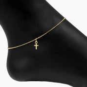 Roma Charm Collection Anklet Gold Roma Cross Charm Adjustable Anklet