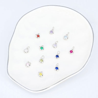 Roma Charm Collection Pendants Add-On CZ Birthstone Charm (Silver)