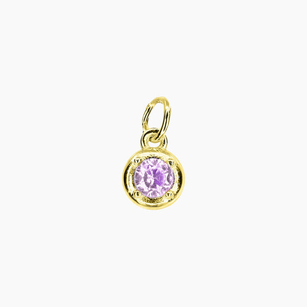 Roma Charm Collection Pendants Feb Add-On CZ Birthstone Charm (Gold)