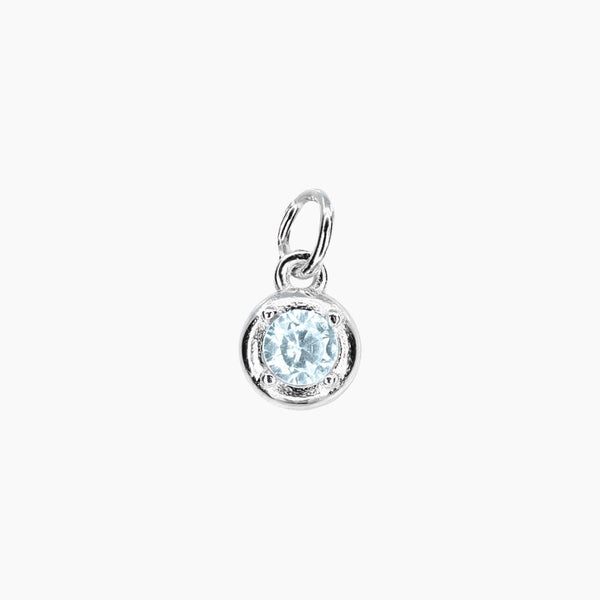 Roma Charm Collection Pendants Mar Add-On CZ Birthstone Charm (Silver)