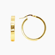 Roma Designer Jewelry Earrings Roma Medium Block Hoop Earrings (Gold)