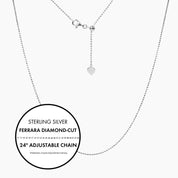 Roma Designer Jewelry Necklaces 24"Silver Italian Ferrara Diamond-Cut Bead Adjustable Chain