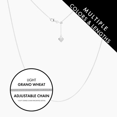 Roma Italian Adjustables Necklaces,Chains Italian Light Grano Wheat Adjustable Chain