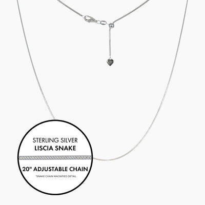 Roma Italian Adjustables Necklaces,Chains Silver 20"Italian Liscia Snake Adjustable Chain (Silver)